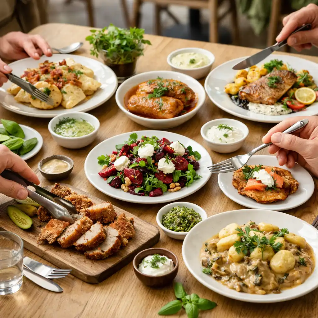 Sezonowe dania na wspólnym stole w restauracji ChefAndSpoon w Warszawie